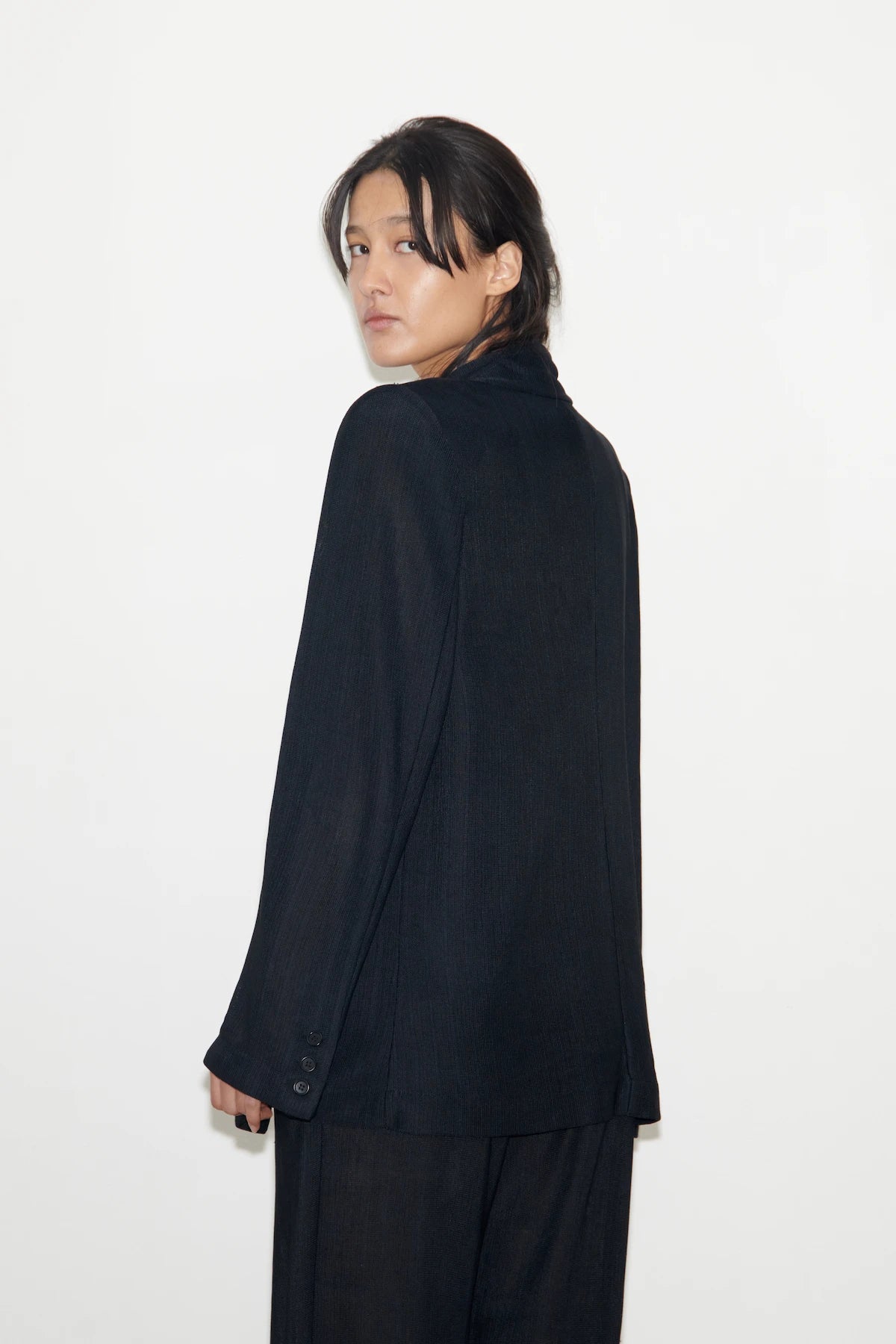 Marlene Knitted Jacket Gessato Navy and Nero