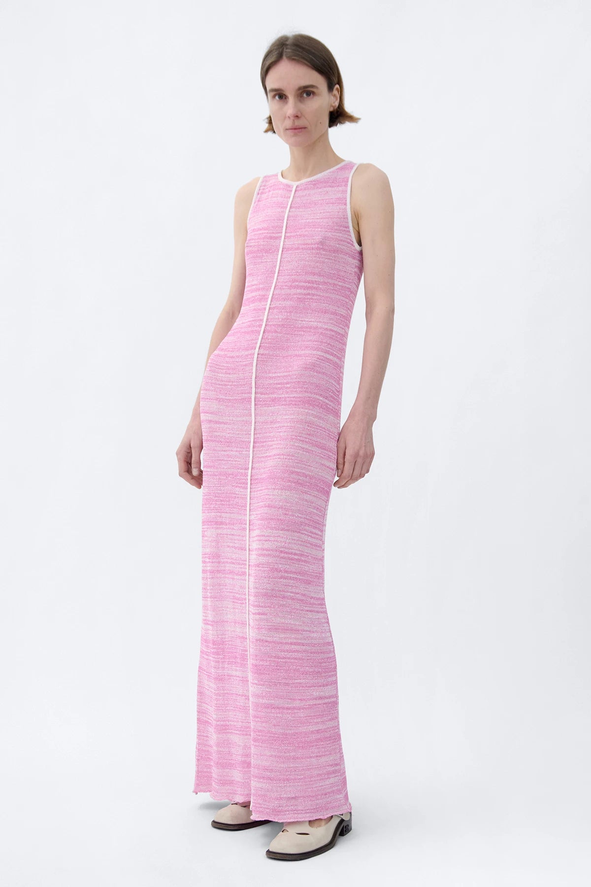 Noa Knitted Dress Rosa and Bianco