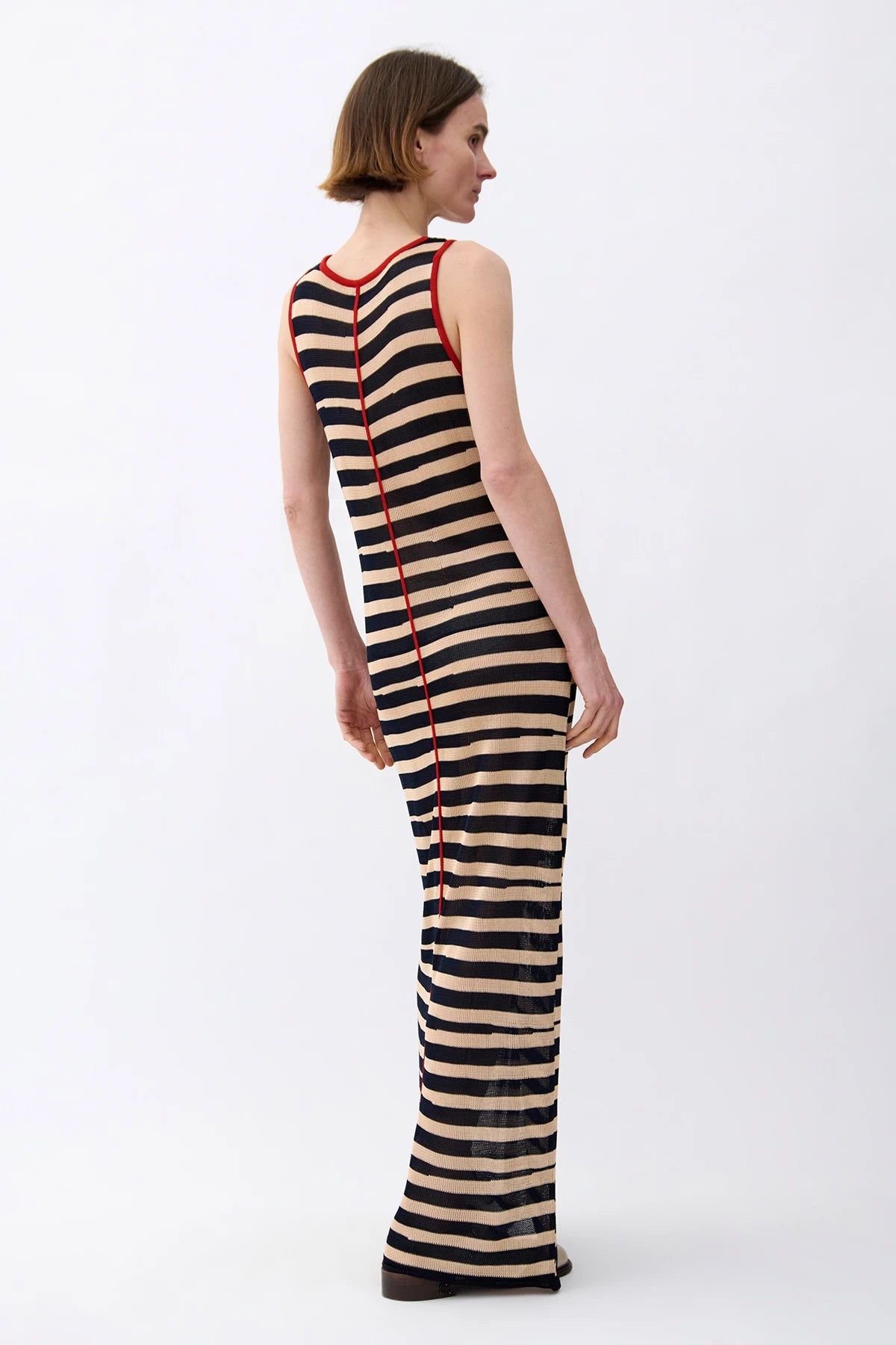 Noa Knitted Dress Striped Panna and Moca