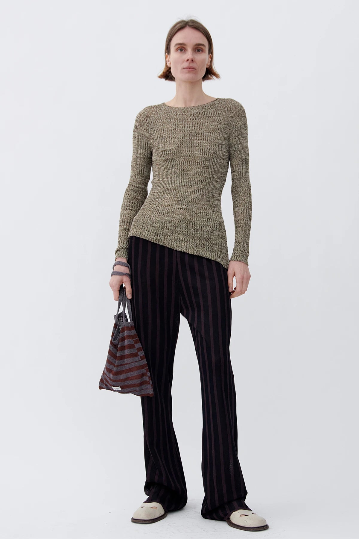 Penny Knitted Top Melange Cioccolato and Crema