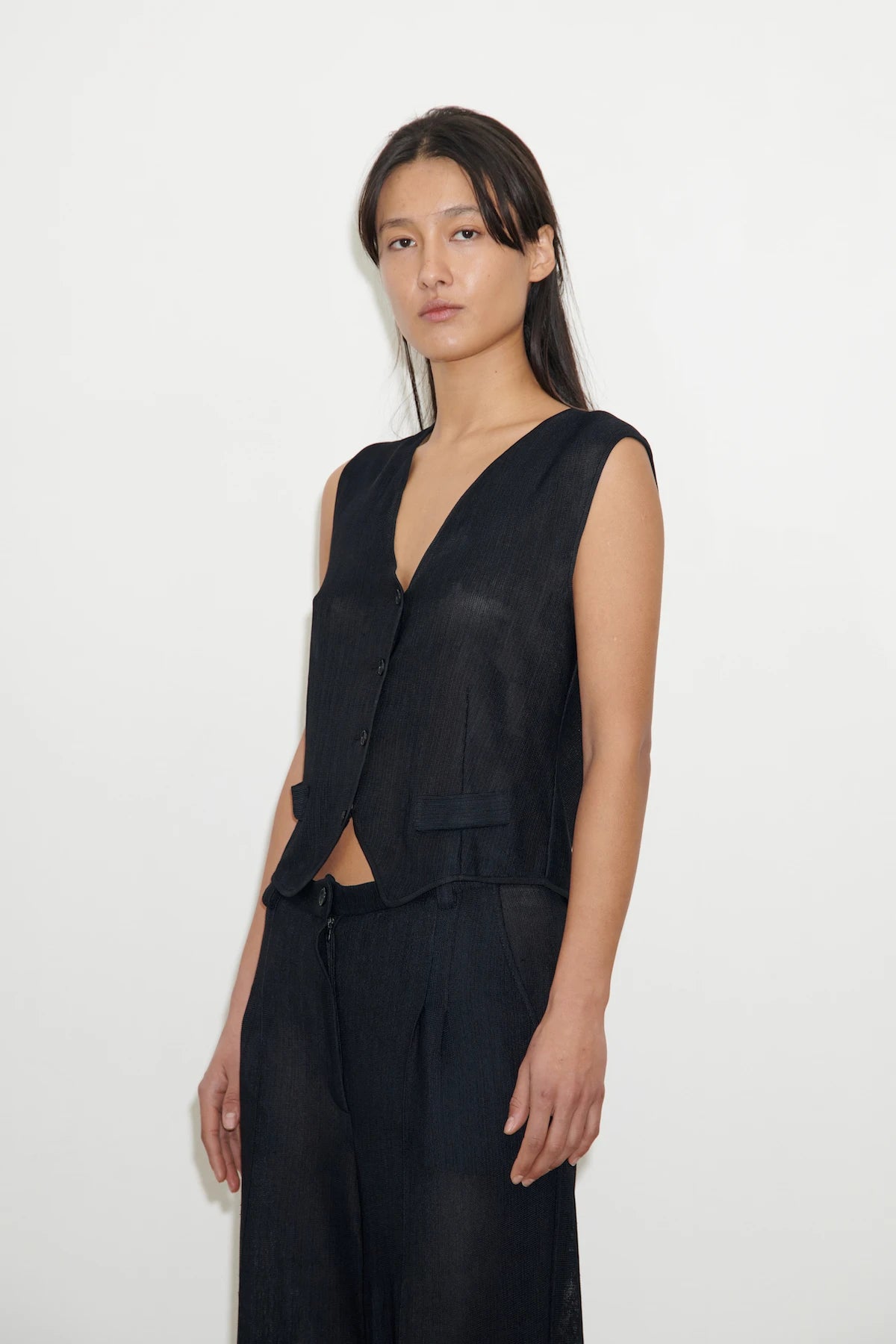 Robin Knitted Gilet Gessato Navy and Nero
