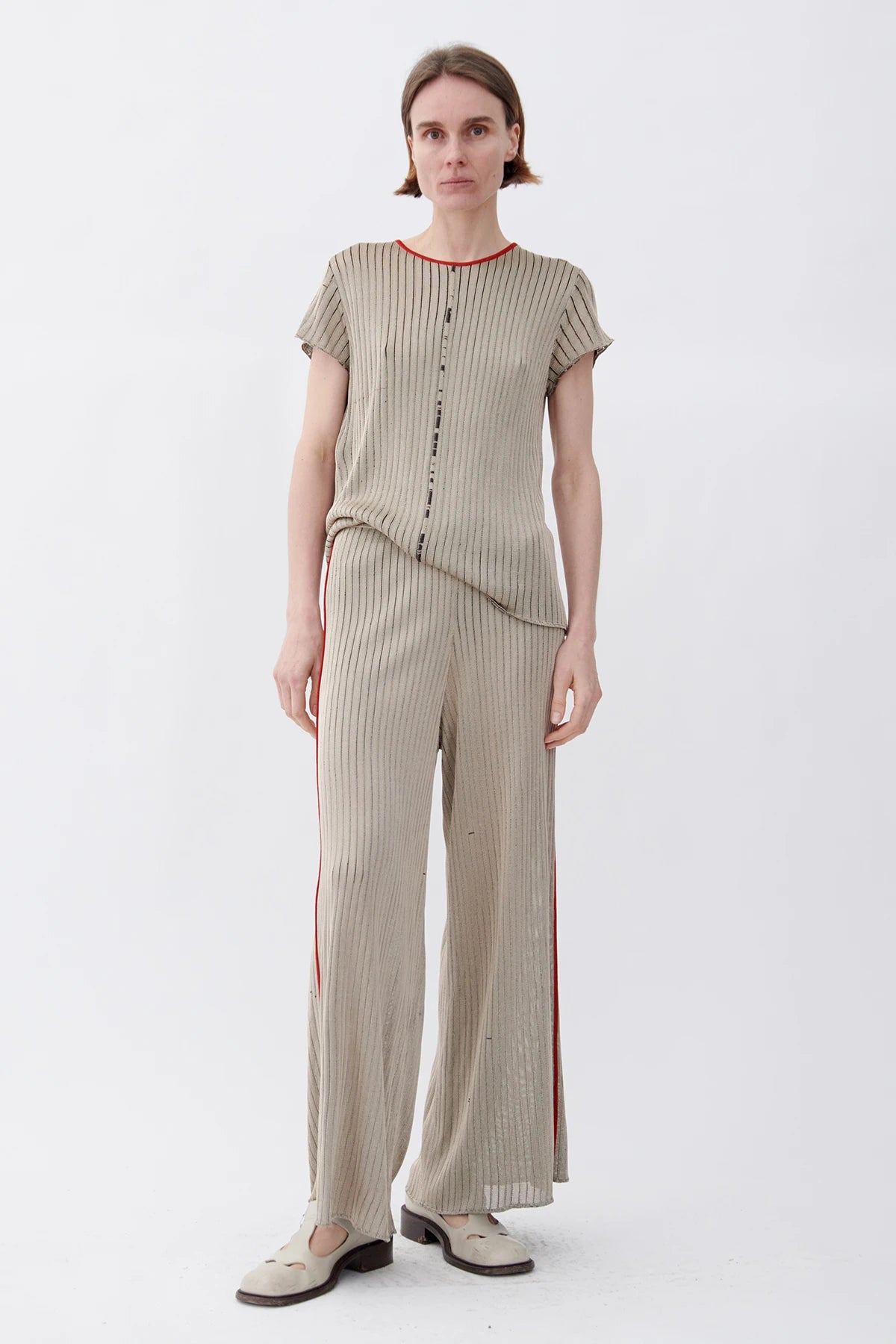 Tito Knitted Pants Ecru and Moca
