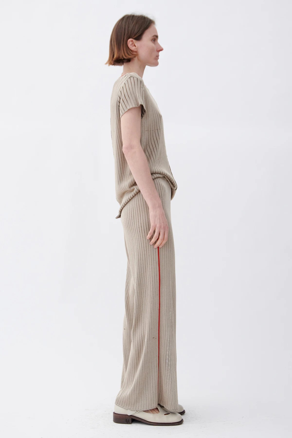 Tito Knitted Pants Ecru and Moca