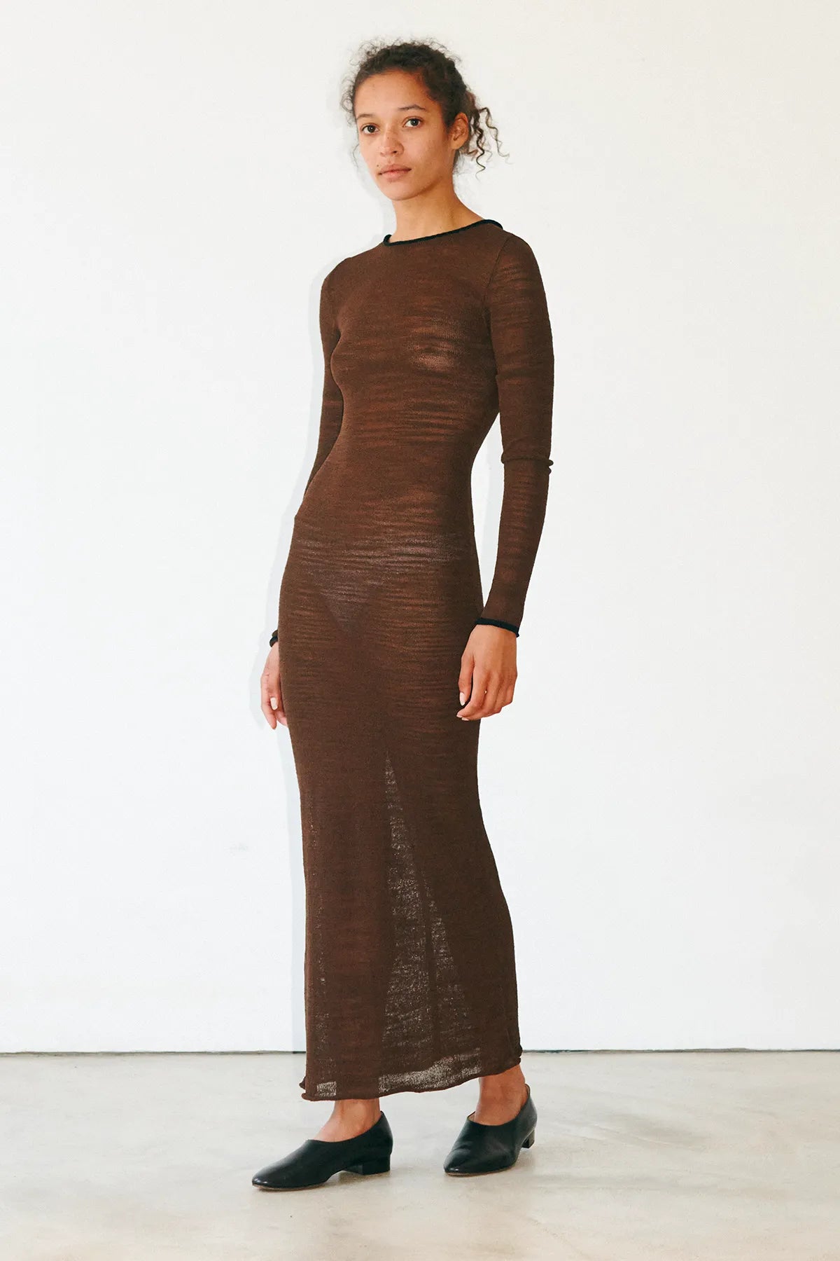 Ambra Knitted Dress Marrone and Nero