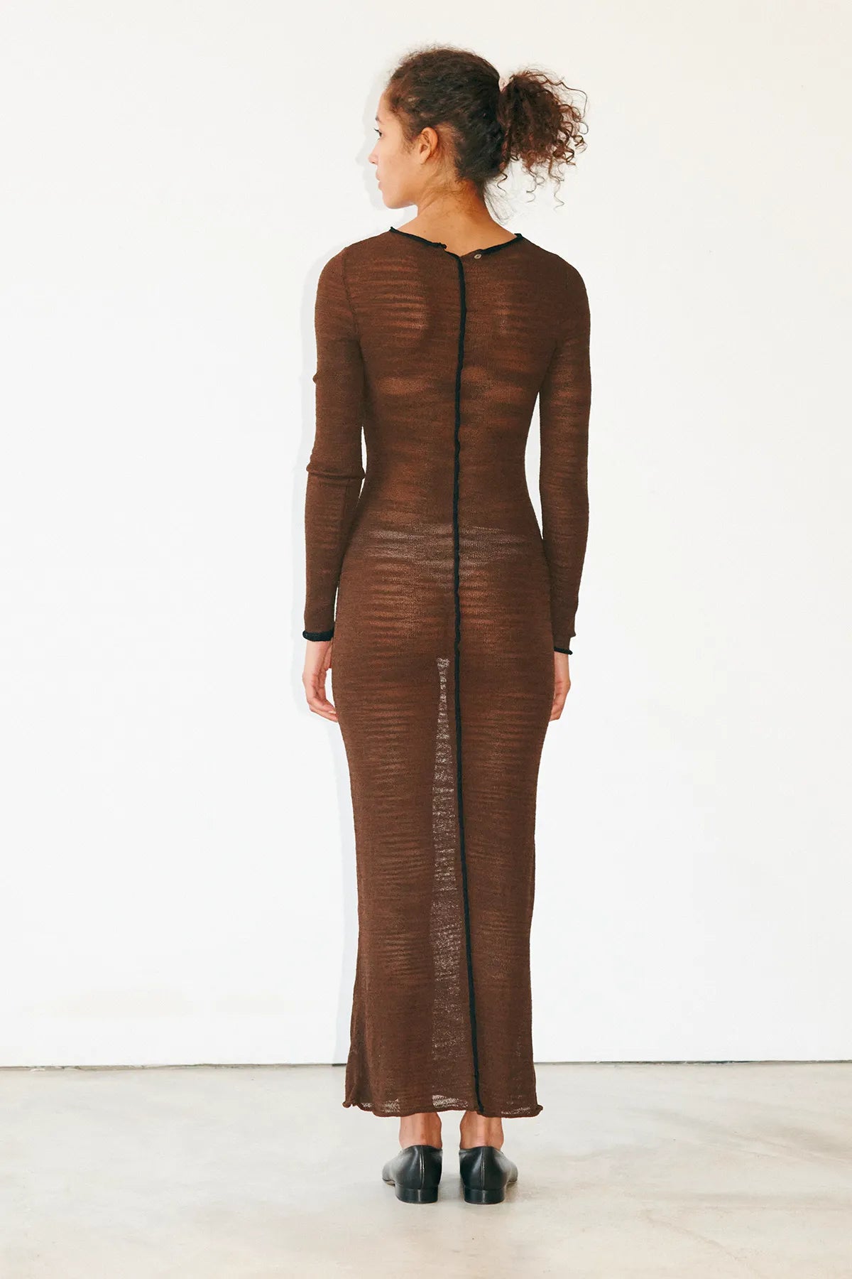 Ambra Knitted Dress Marrone and Nero