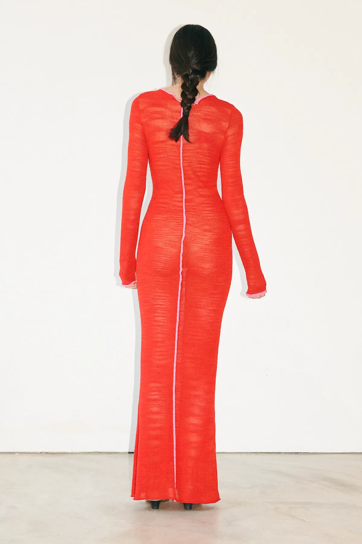 Ambra Knitted Dress Rosso and Rosa