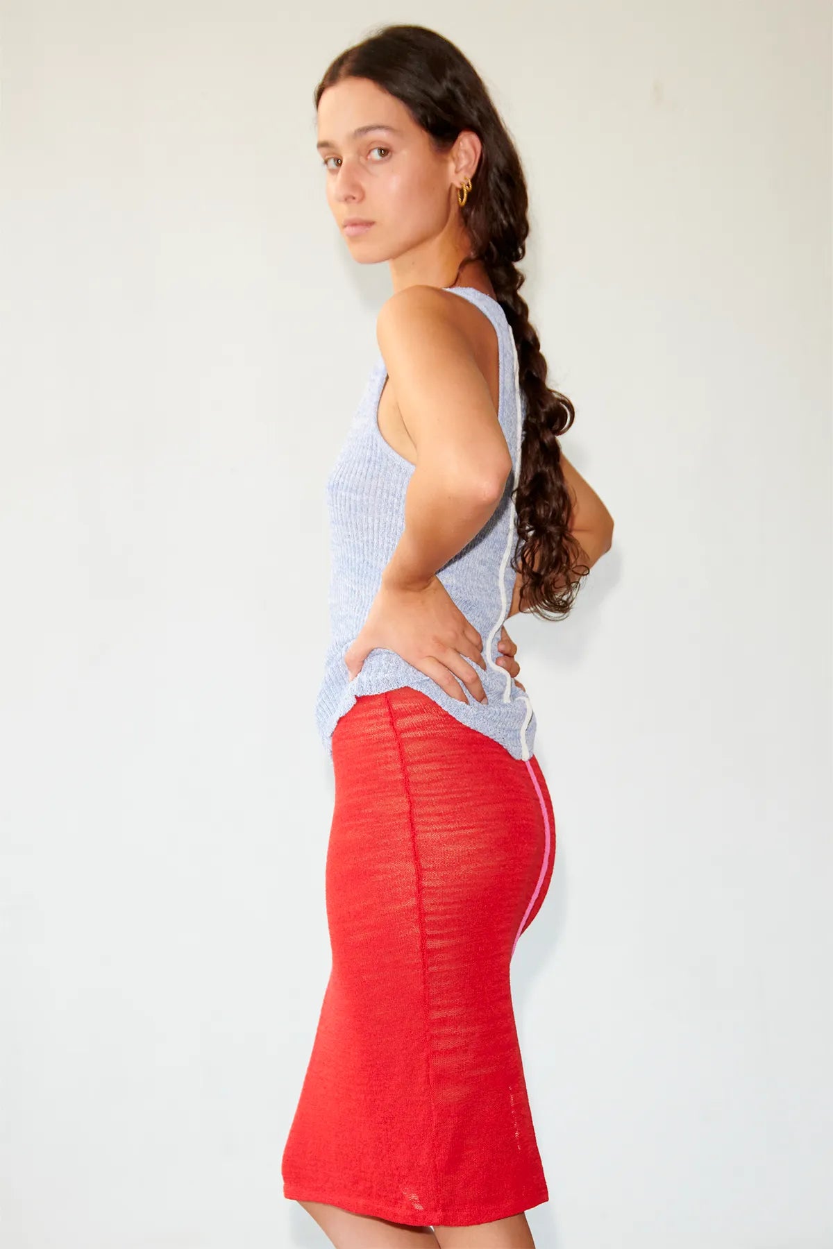 Anto Knitted Top Celeste and Bianco