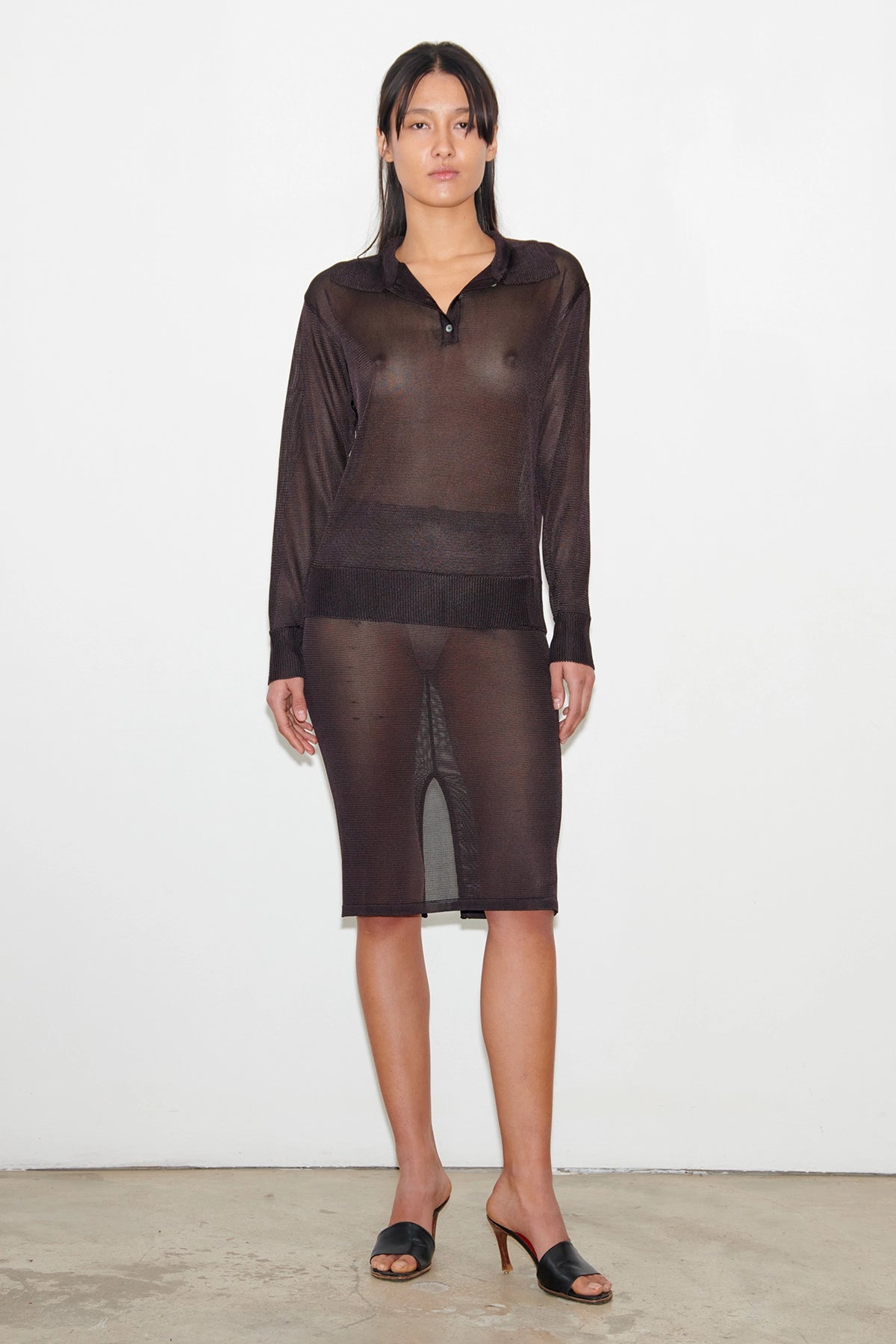 Cinzia Knitted Skirt Moca and Nero