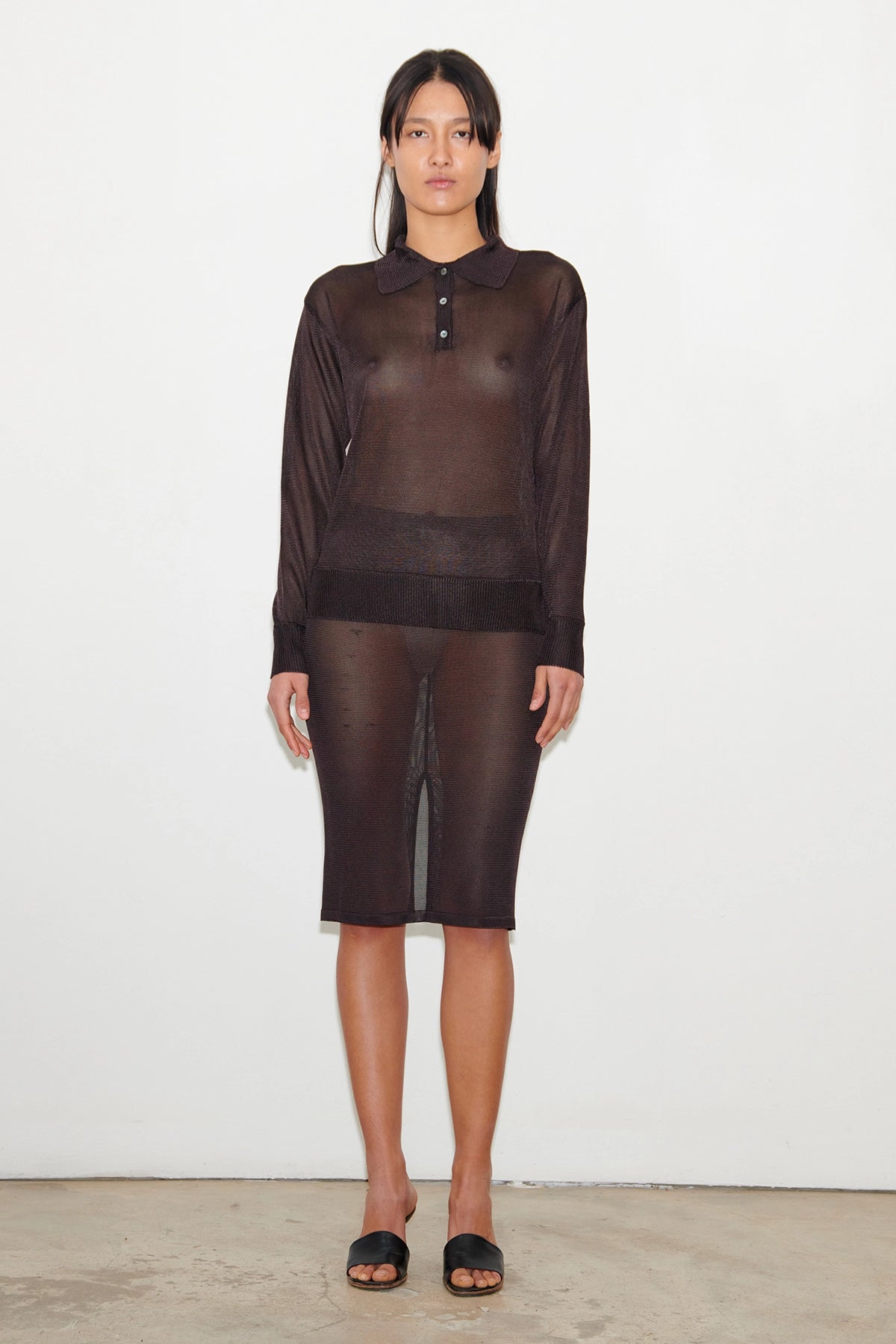 Cinzia Knitted Skirt Moca and Nero