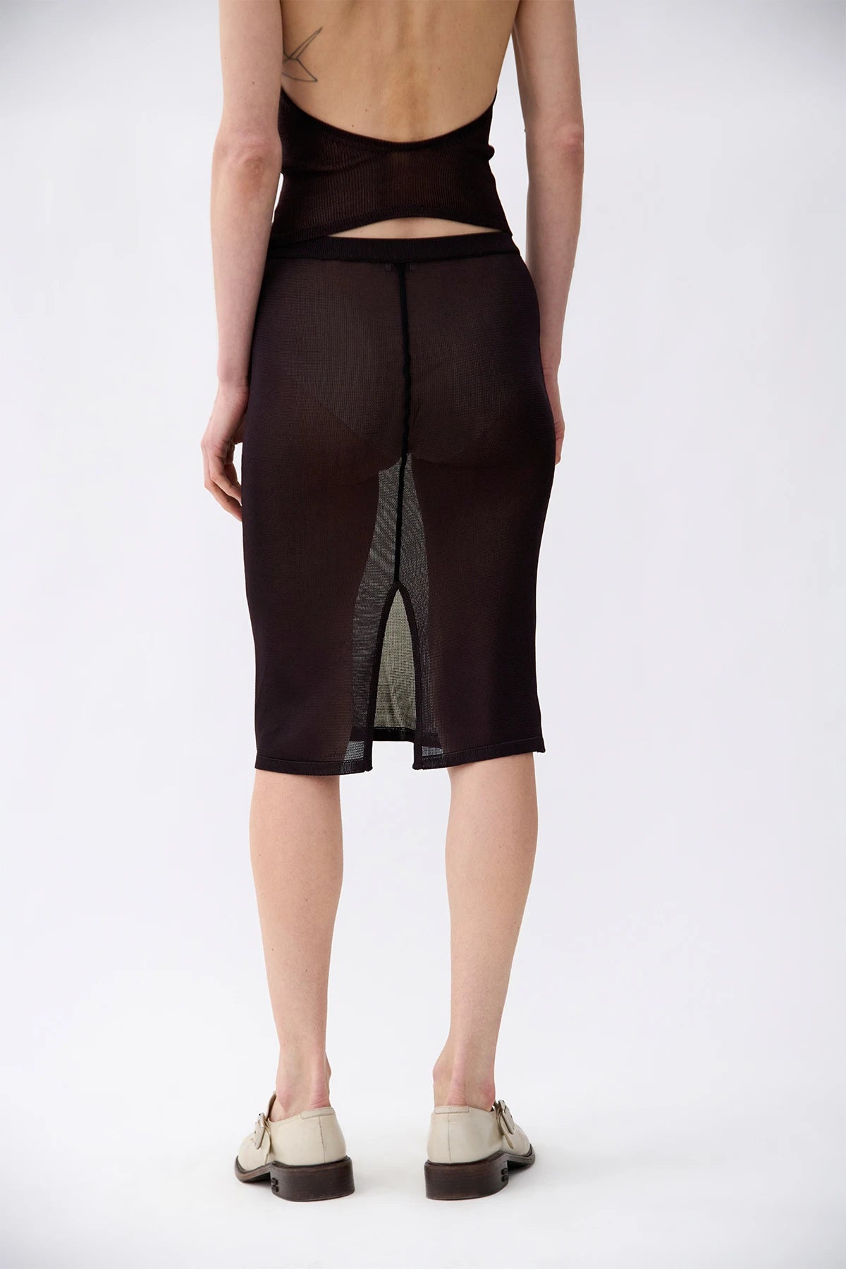 Cinzia Knitted Skirt Moca and Nero
