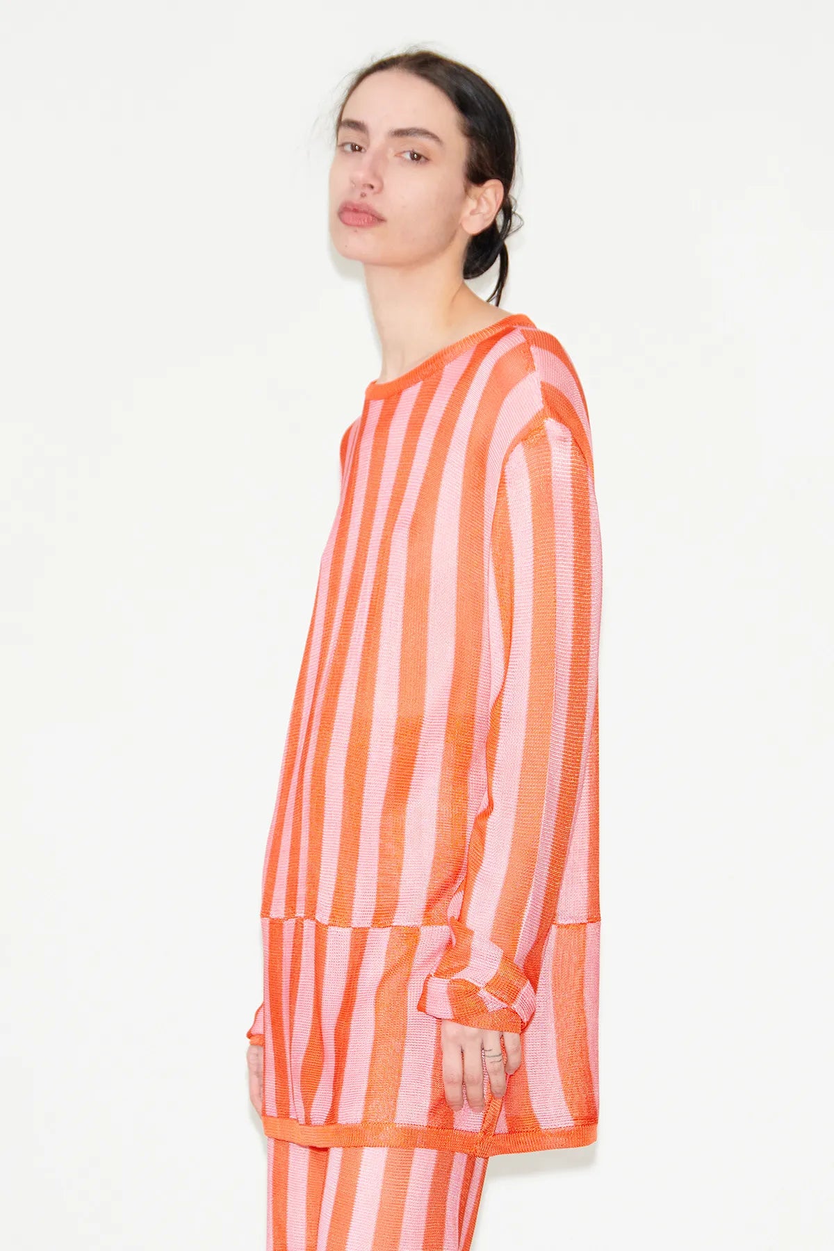 Corto Knitted Top Striped Rosa and Arancio