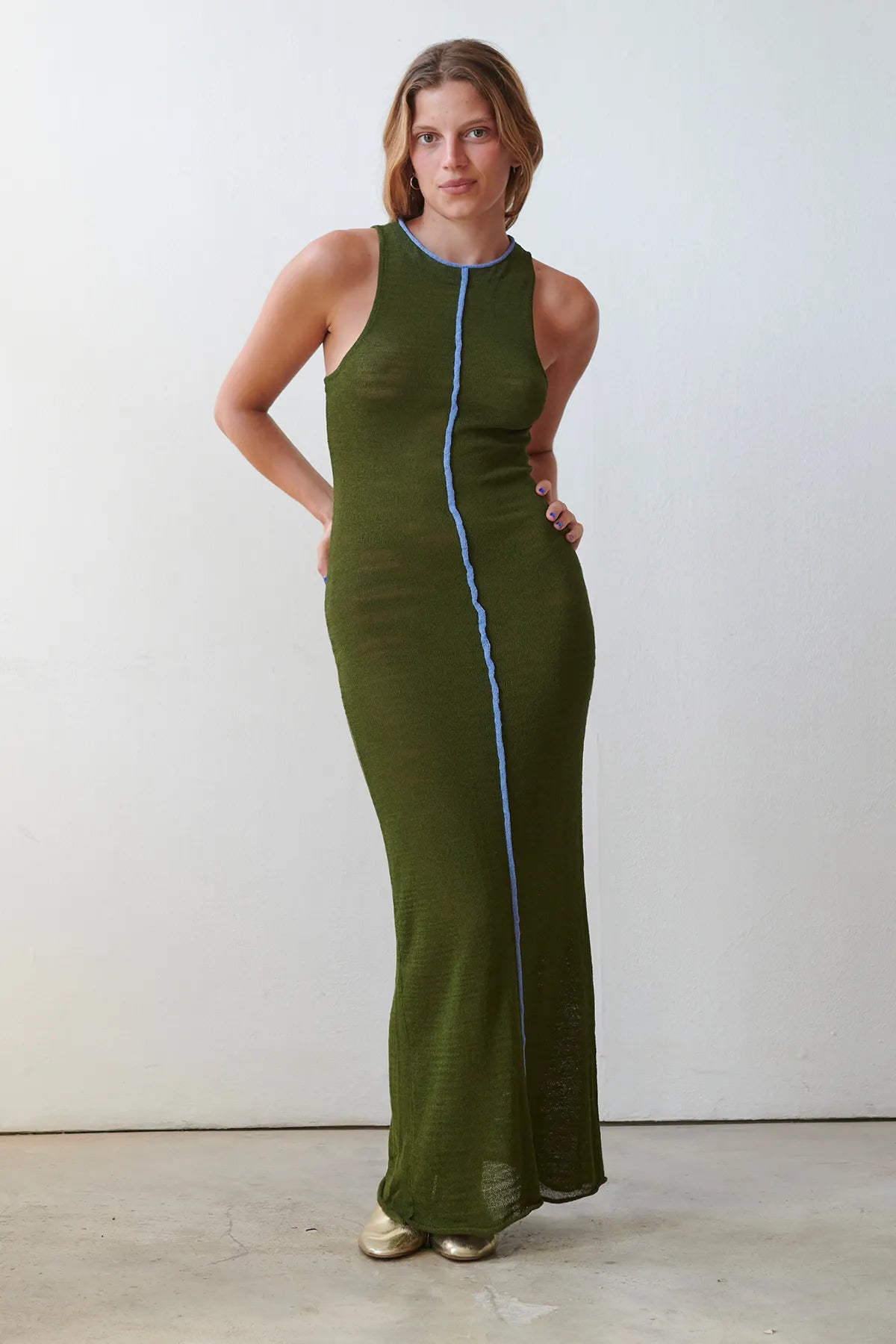 Dalia Knitted Dress Bosco and Celeste