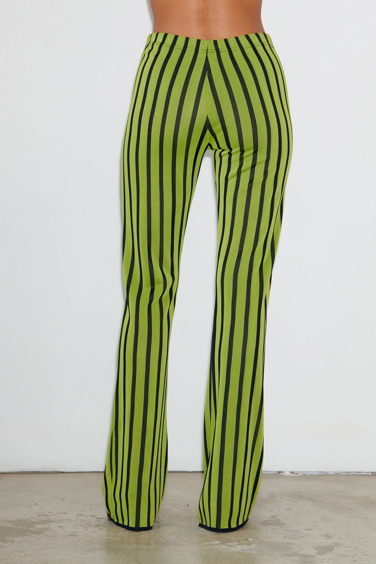 Deda Knitted Pants Striped Nero and Lime