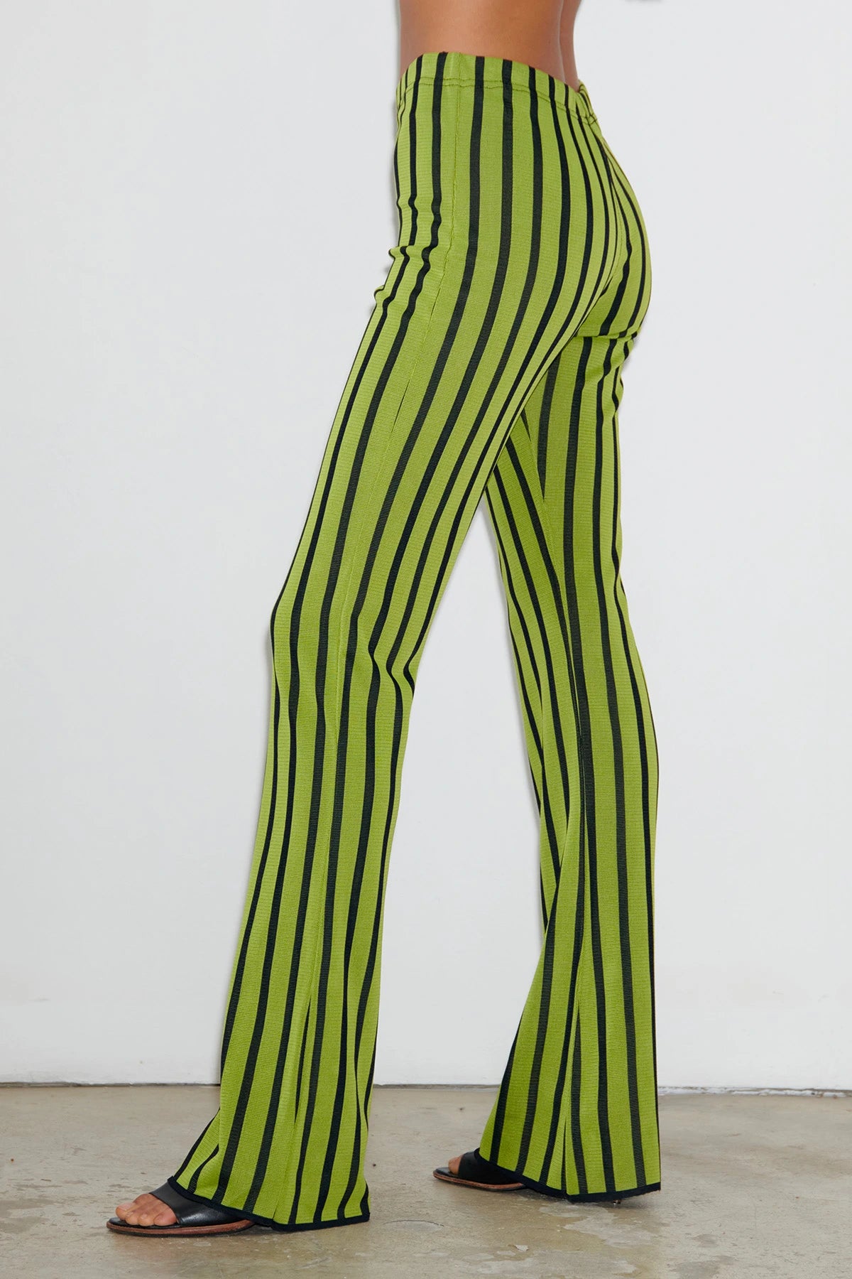 Deda Knitted Pants Striped Nero and Lime