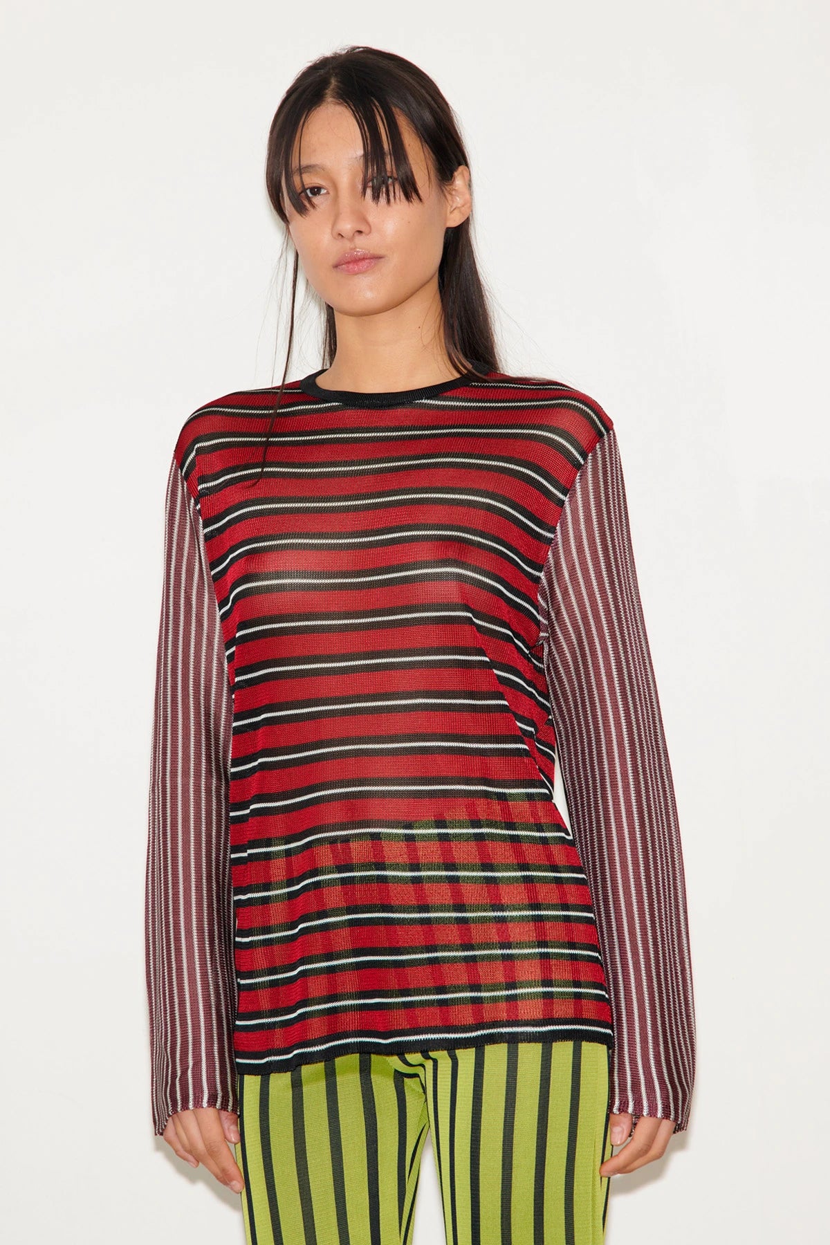 Dino Knitted Top Striped Rosso