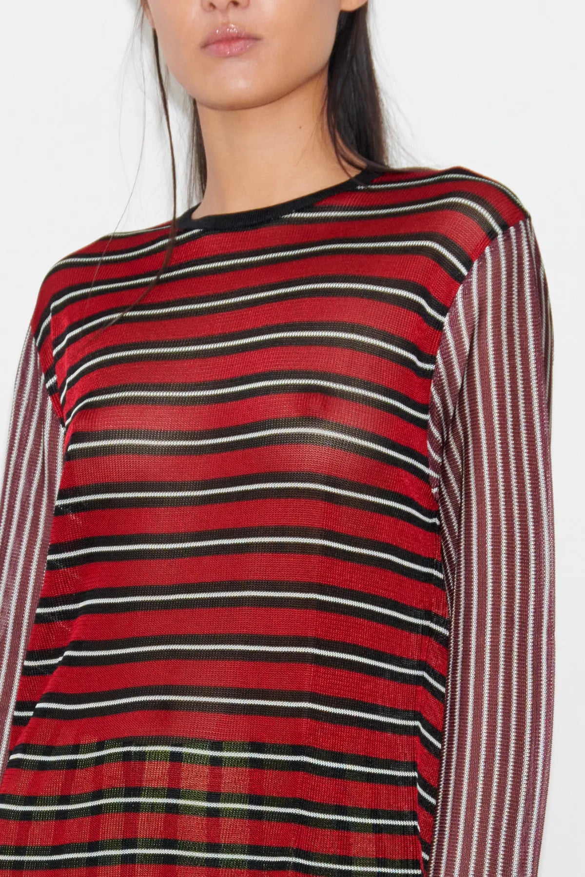 Dino Knitted Top Striped Rosso