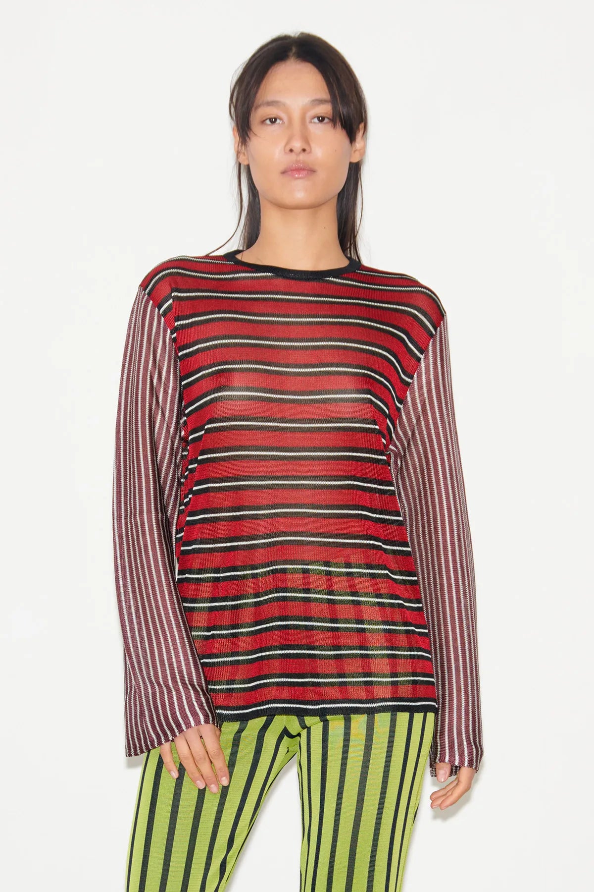 Dino Knitted Top Striped Rosso