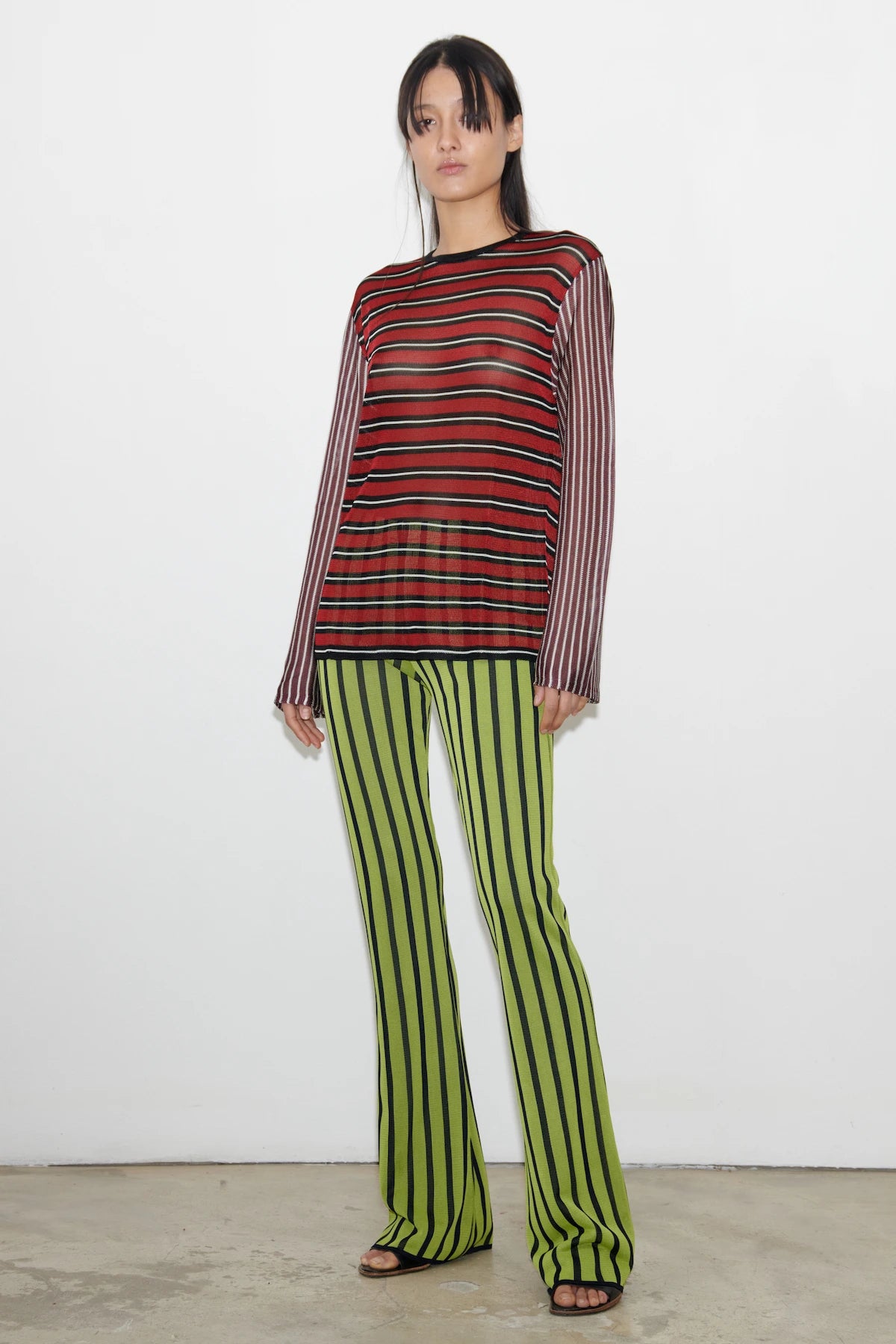 Dino Knitted Top Striped Rosso