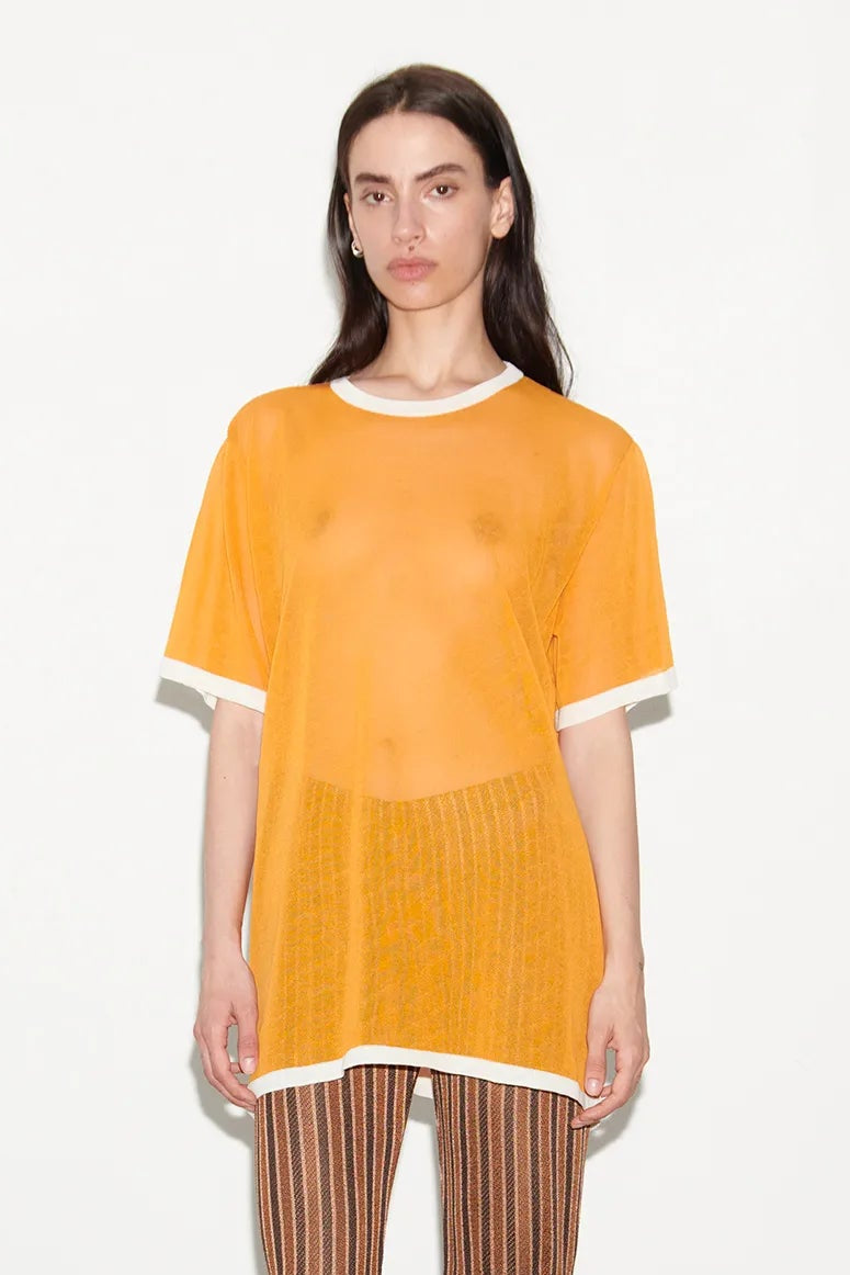 Dua Knitted Top Arancio and Bianco