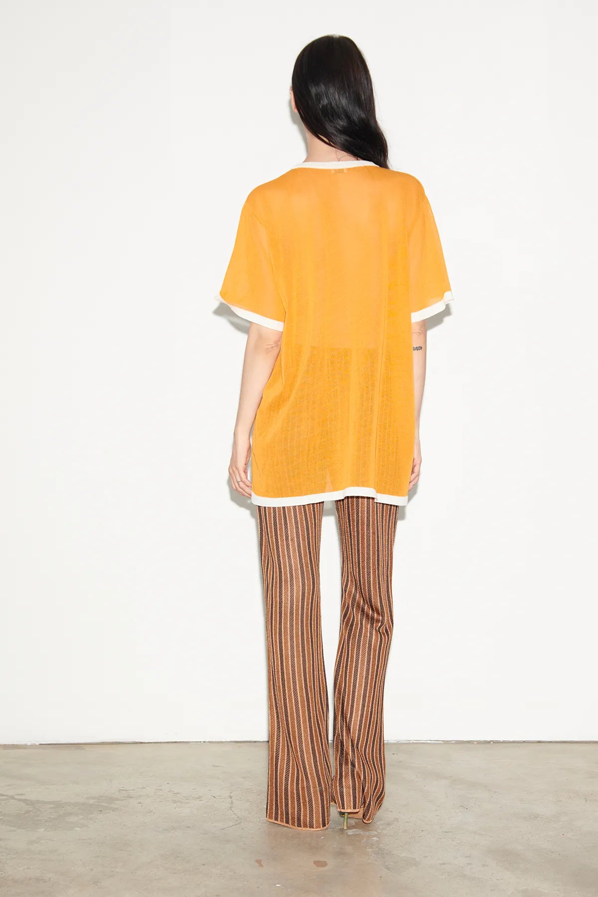 Dua Knitted Top Arancio and Bianco