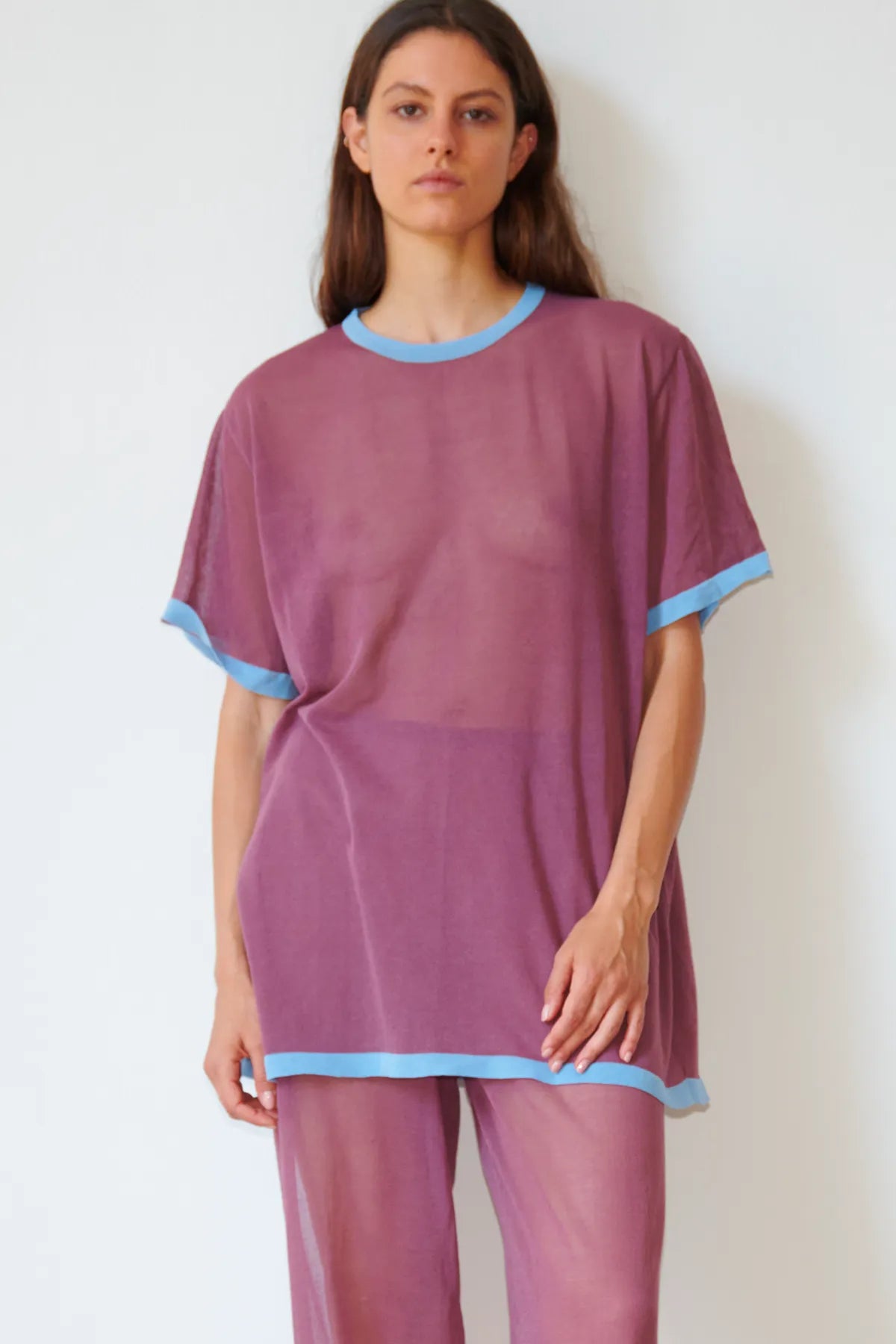 Dua Knitted Top Malva and Celeste