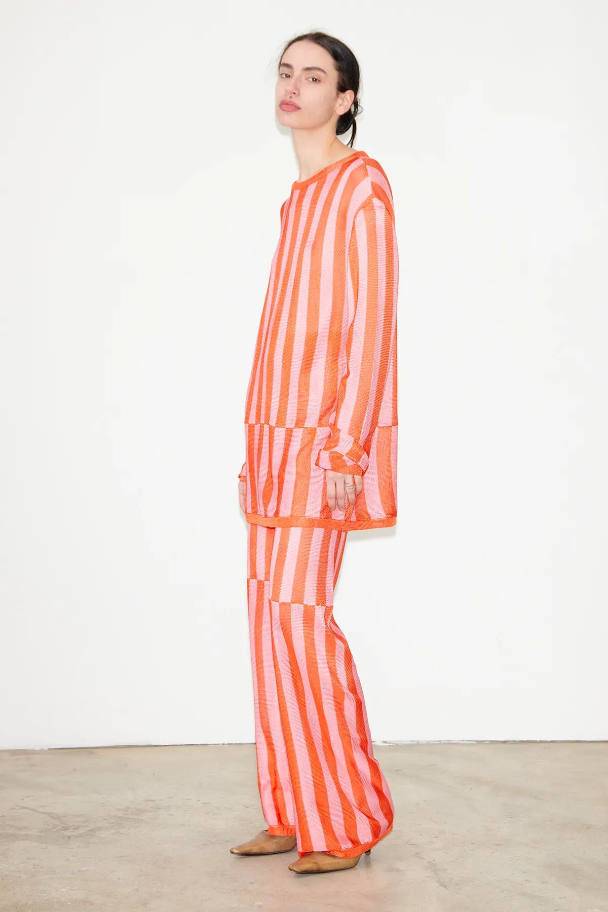 Gianni Knitted Pants Striped Rosa and Arancio