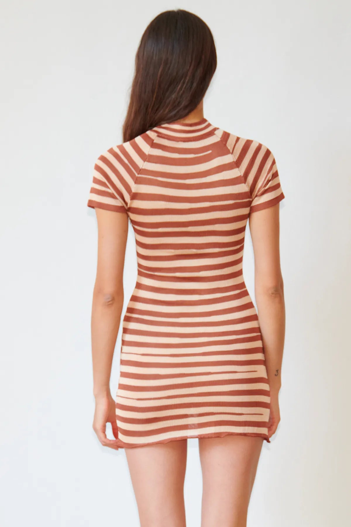 Iris Knitted Dress Striped Panna and Caramello
