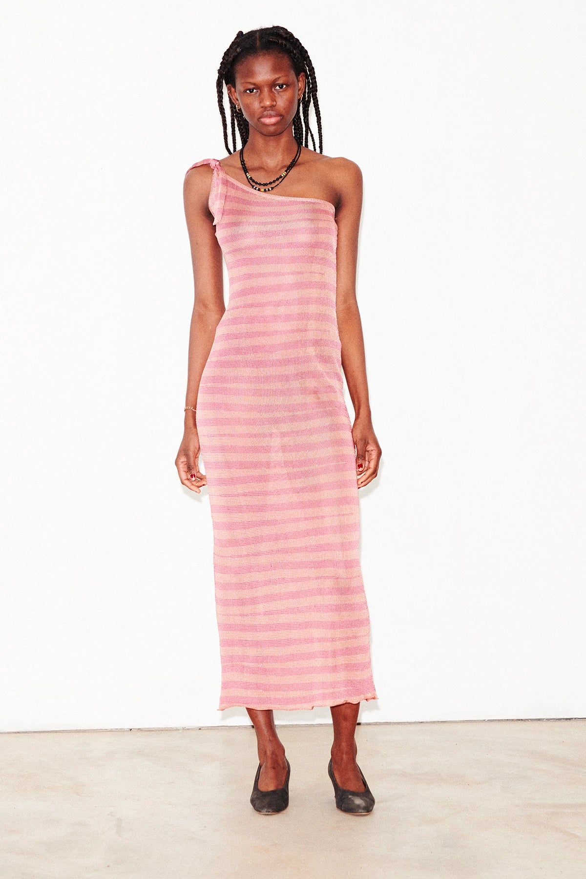Orsa Knitted Dress Striped Rosa