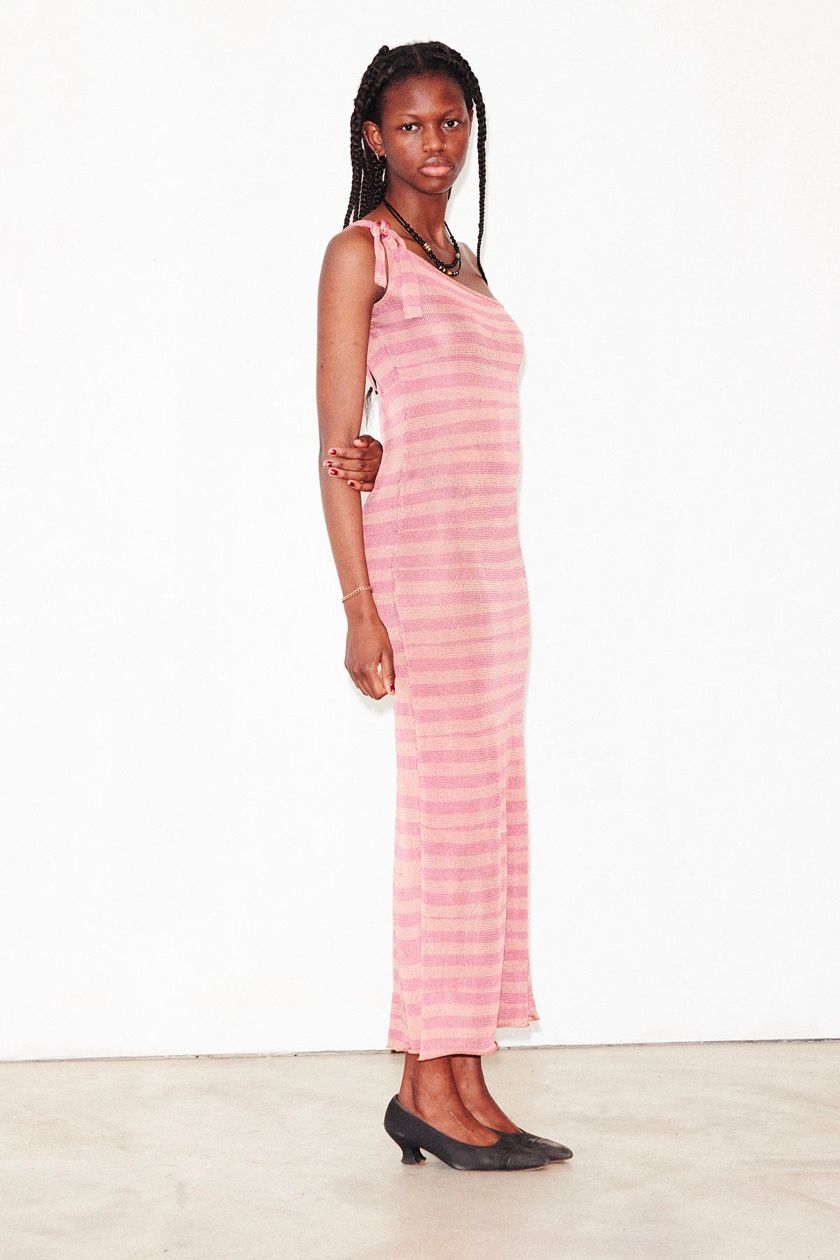 Orsa Knitted Dress Striped Rosa