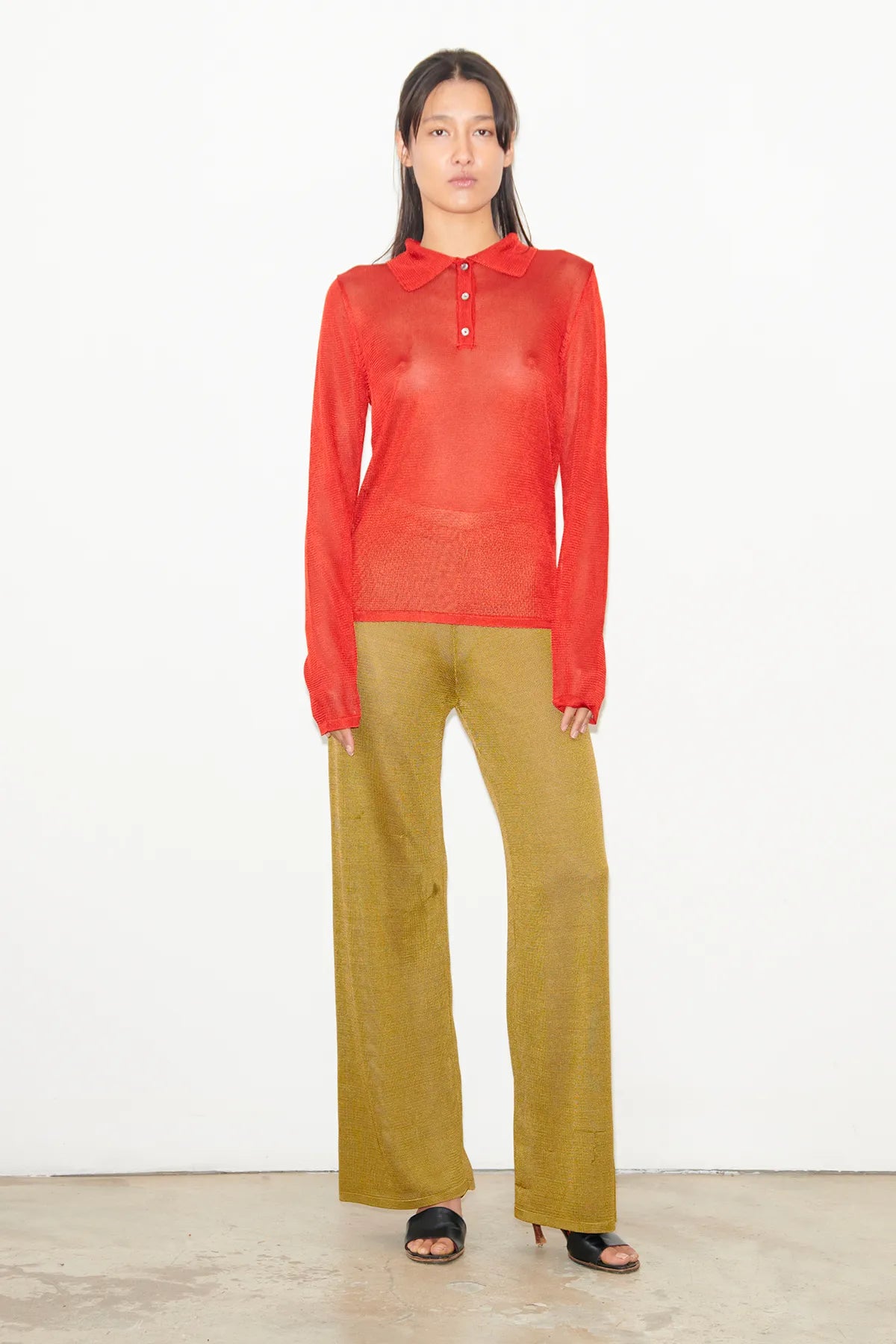 Polo Knitted Top Rosso