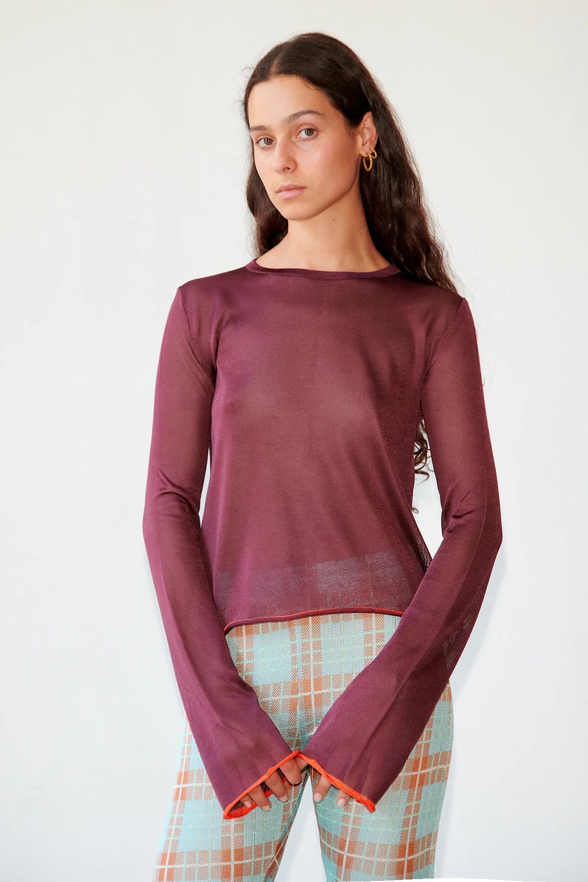Polpo Knitted Top Melanzana and Arancio