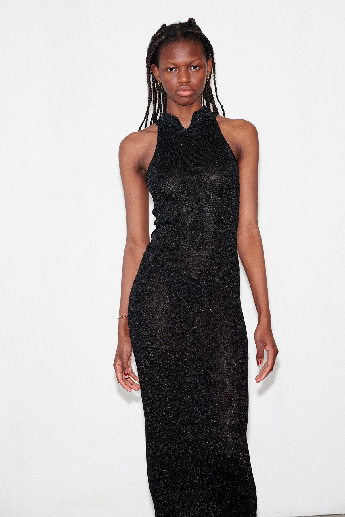 Sarah Knitted Dress Lurex Nero