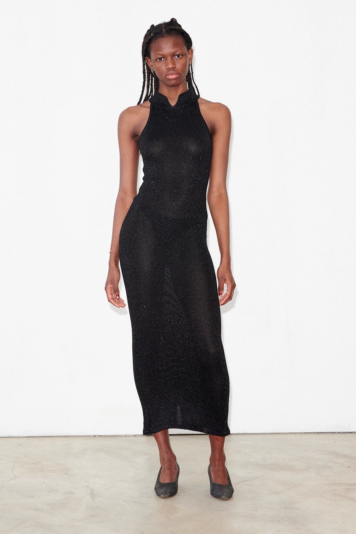 Sarah Knitted Dress Lurex Nero