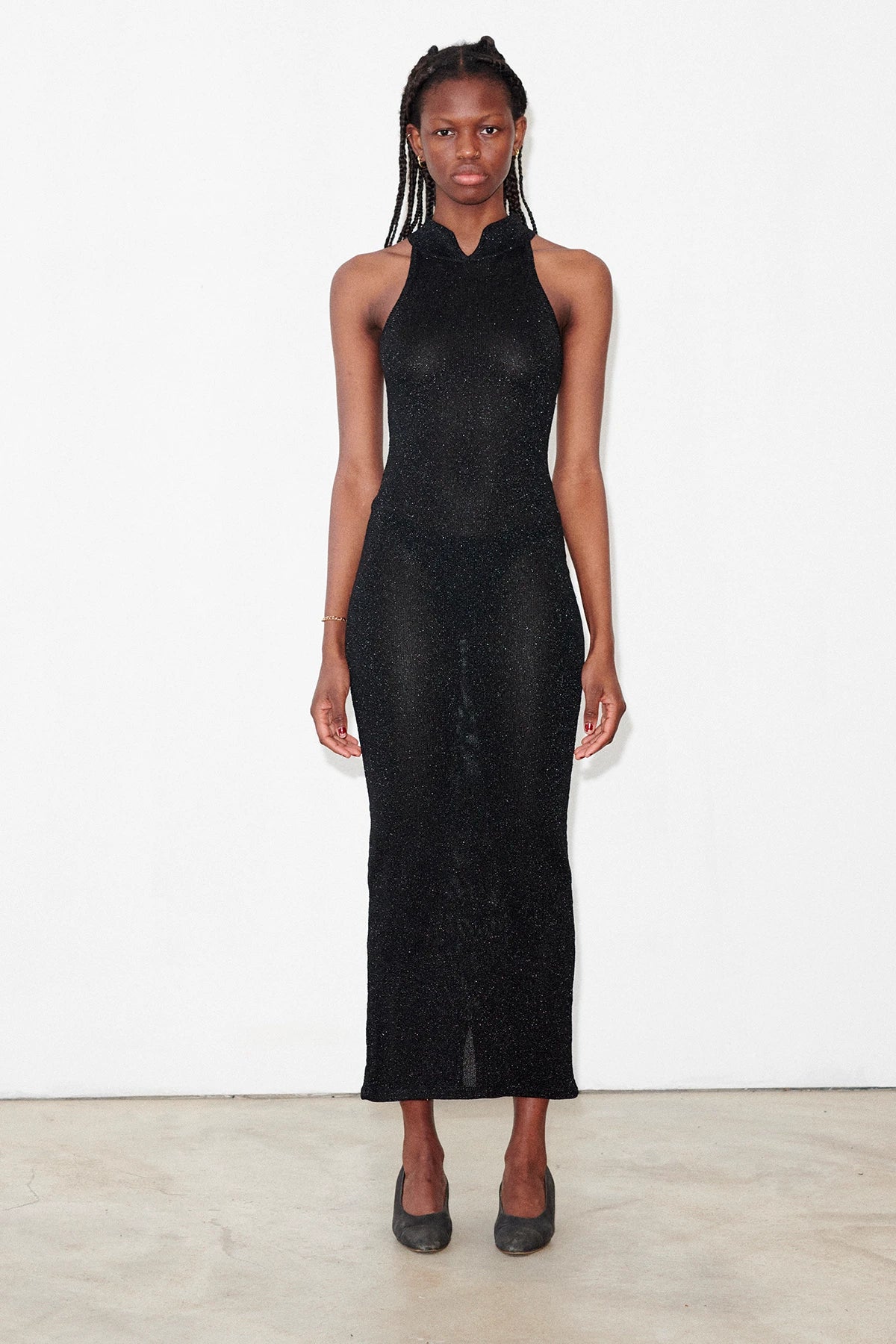 Sarah Knitted Dress Lurex Nero