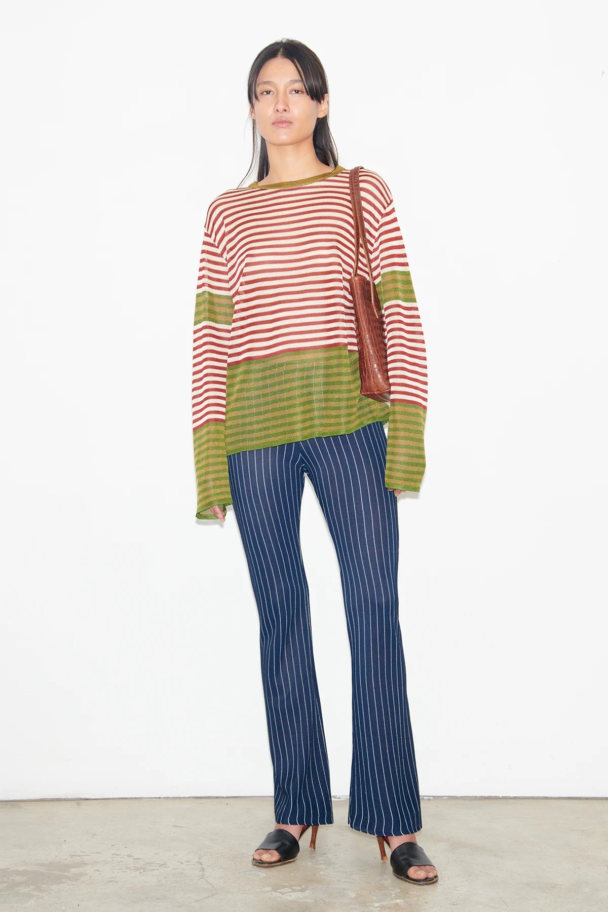 Sisto Knitted Top Striped Rosso and Verde