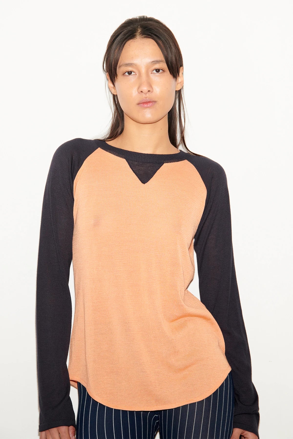 Tilda Knitted Top Albicocca and Navy