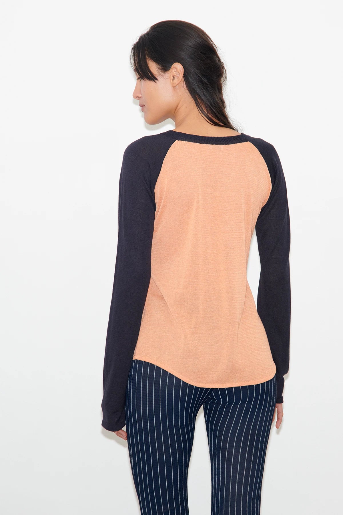Tilda Knitted Top Albicocca and Navy