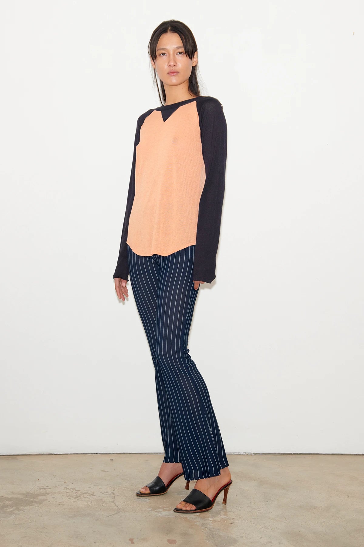 Tilda Knitted Top Albicocca and Navy