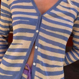 TL180 Knitwear Cardigan Momo Blu and Panna 01