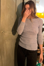 TL180 KNITWEAR MAGLIETTA TOP MELANGE CELESTE 01