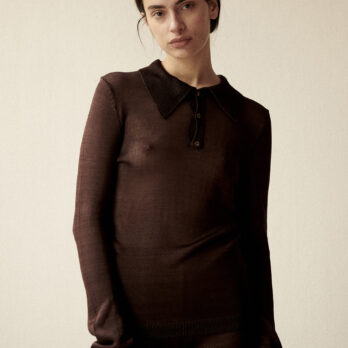 TL180 KNITWEAR POLO TOP CIOCCOLATO 11