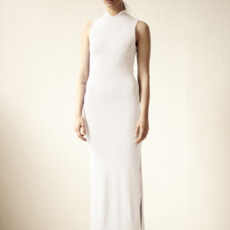 TL180 KNITWEAR ANTONELLA RIBBED DRESS BIANCO 02