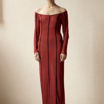TL180 KNITWEAR MEA DRESS ROSSO NERO 01