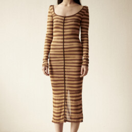 TL180 KNITWEAR MODI DRESS CAPPUCCINO AND BISCOTTO 01