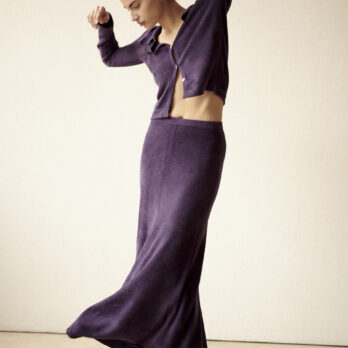 TL180 KNITWEAR VIOLETTE SKIRT VELVETTINO VIOLA 01