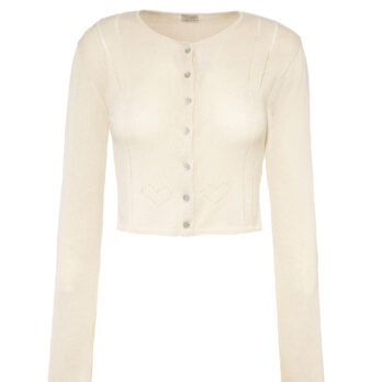 TL180 Knitwear Amore Cardigan Silk Cream 01