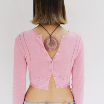 TL180 Knitwear Amore Cardigan Silk Rosa 02