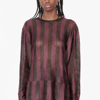 TL180 KNITWEAR CORTO TOP MELANZANA AND CIOCCOLATO 03