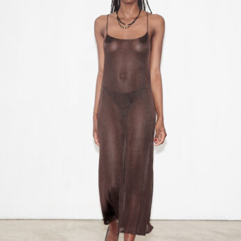 TL180 KNITWEAR BONNIE LONG NUISETTE DRESS CIOCCOLATO 01