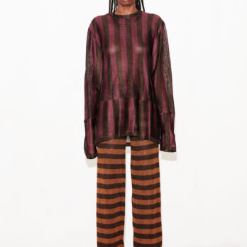 TL180 KNITWEAR FATIMA PANTS MARRONE AND CARAMELLO 01 JPG